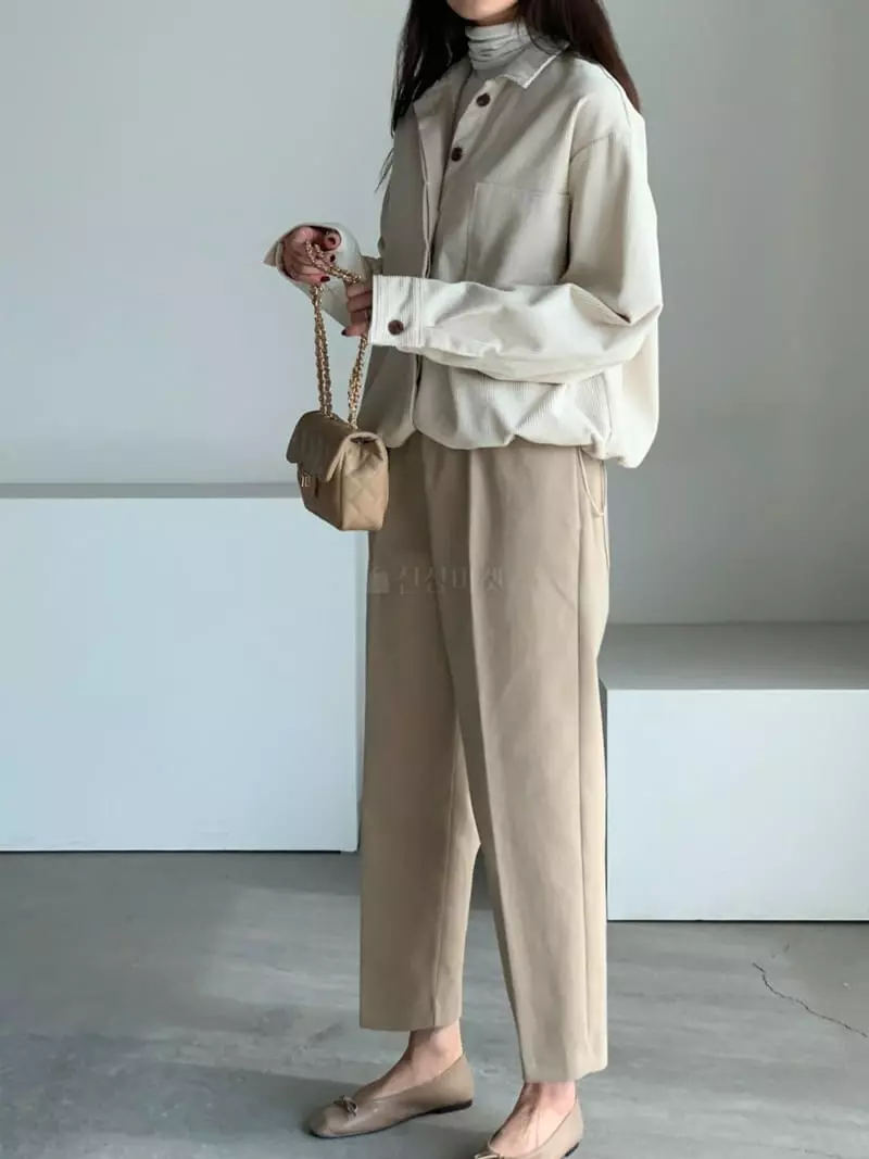 Baribari - Korean Women Fashion - #momslook - Peach Banding Pants - 3