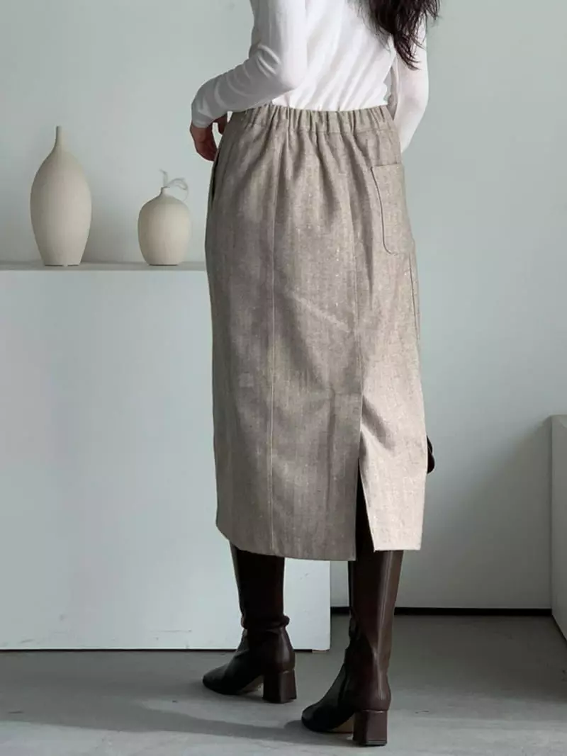 Baribari - Korean Women Fashion - #momslook - Herringbone Skirt - 10