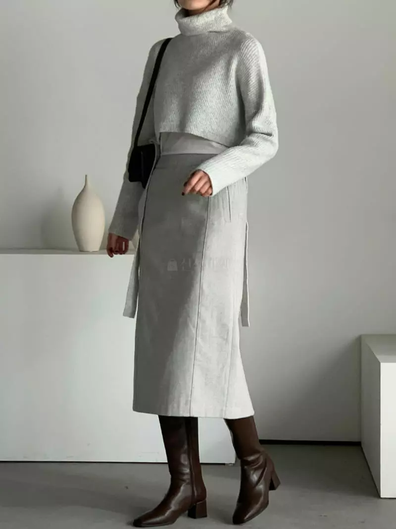Baribari - Korean Women Fashion - #thelittlethings - Herringbone Skirt - 4