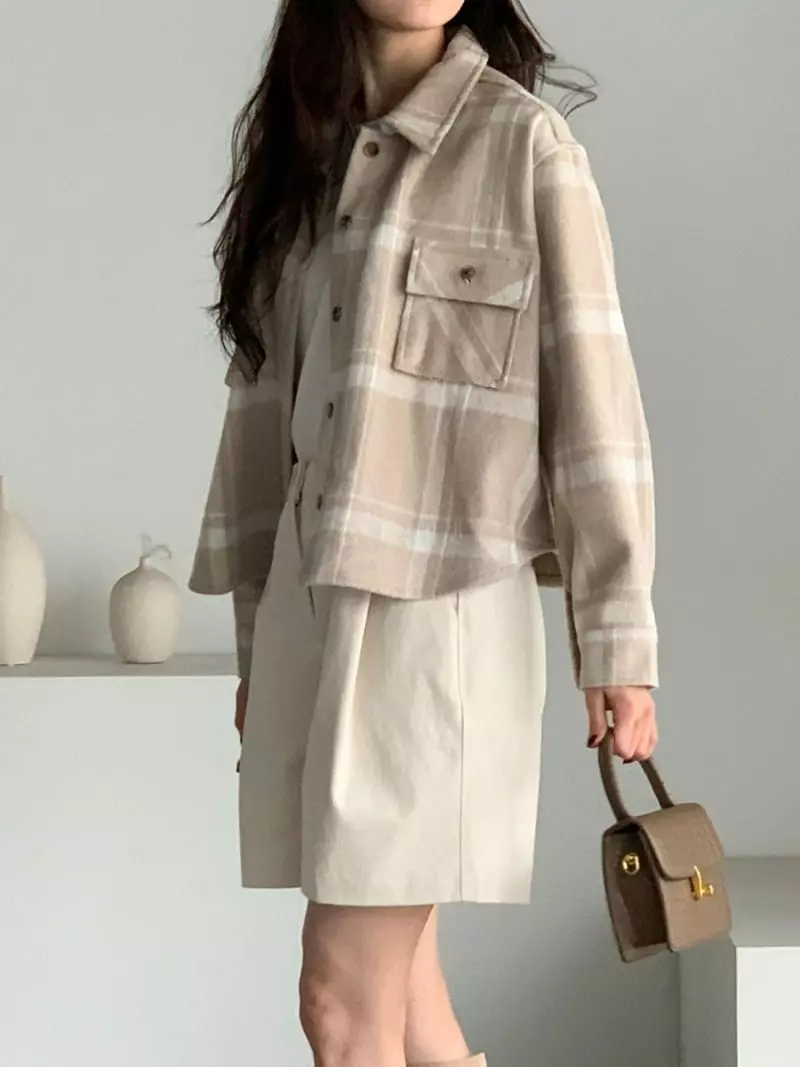 Baribari - Korean Women Fashion - #momslook - Check Shirt - 2