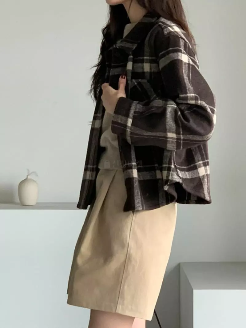 Baribari - Korean Women Fashion - #momslook - Check Shirt - 6