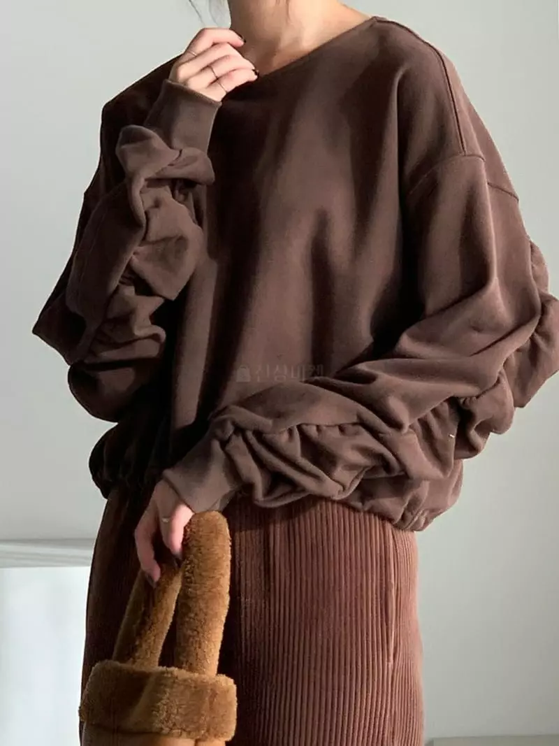 Baribari - Korean Women Fashion - #momslook - Shirring Sweatshirt - 6