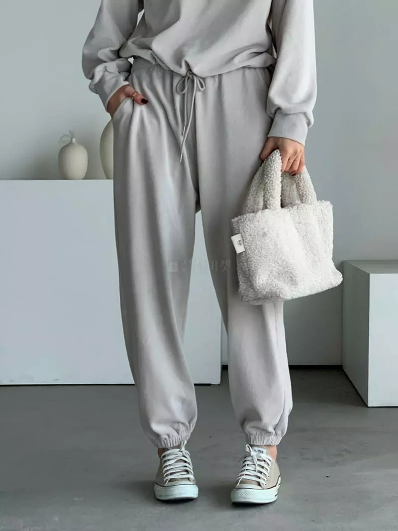 Baribari - Korean Women Fashion - #momslook - Veloure Pants - 6