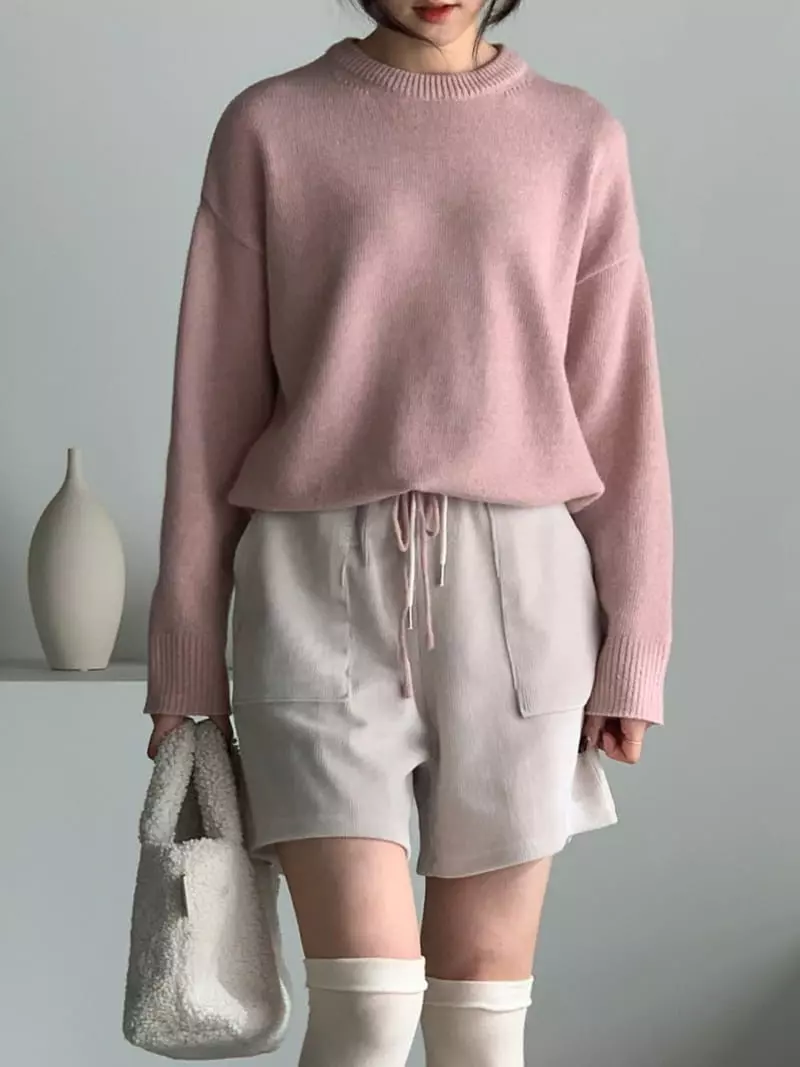 Baribari - Korean Women Fashion - #momslook - Mini RIb Pants