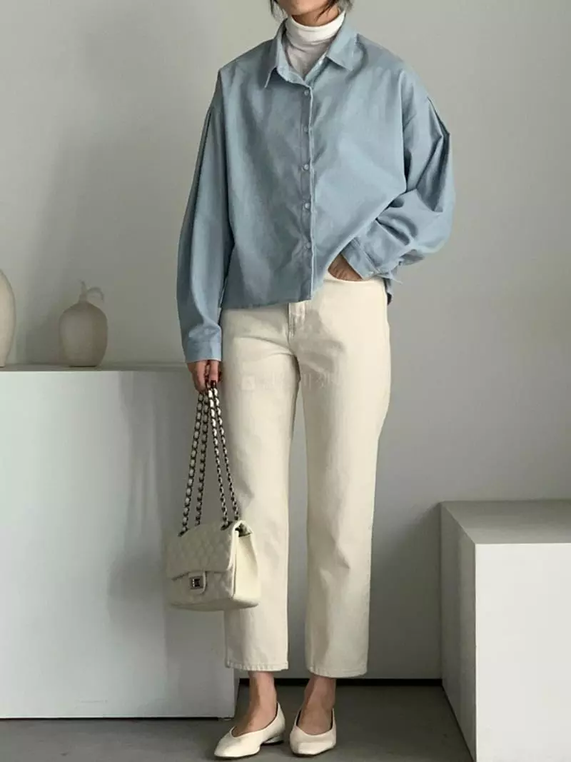 Baribari - Korean Women Fashion - #momslook - Rib Crop SHIrt - 11
