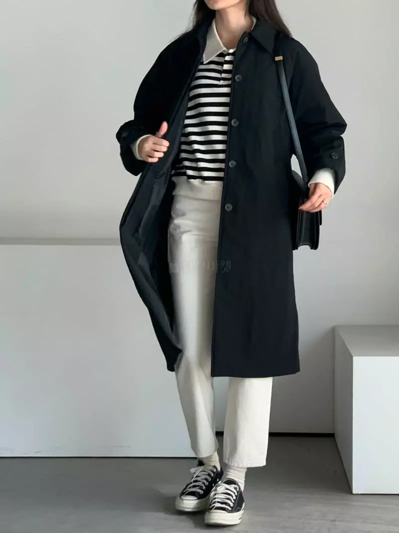 Baribari - Korean Women Fashion - #vintagekidsstyle - Padding Trench - 4