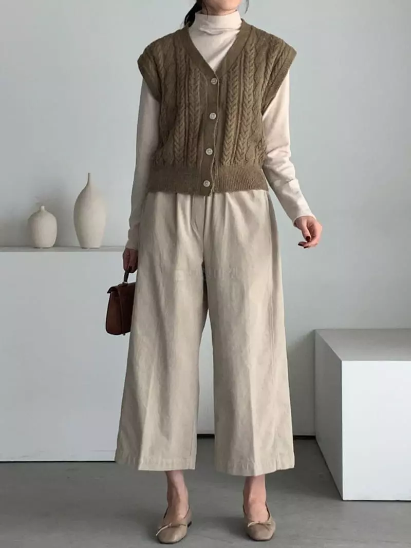 Baribari - Korean Women Fashion - #pursuepretty - Rib Pants - 2