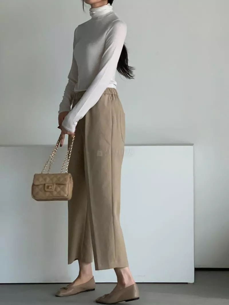 Baribari - Korean Women Fashion - #restrostyle - Peach Banding Pants - 8