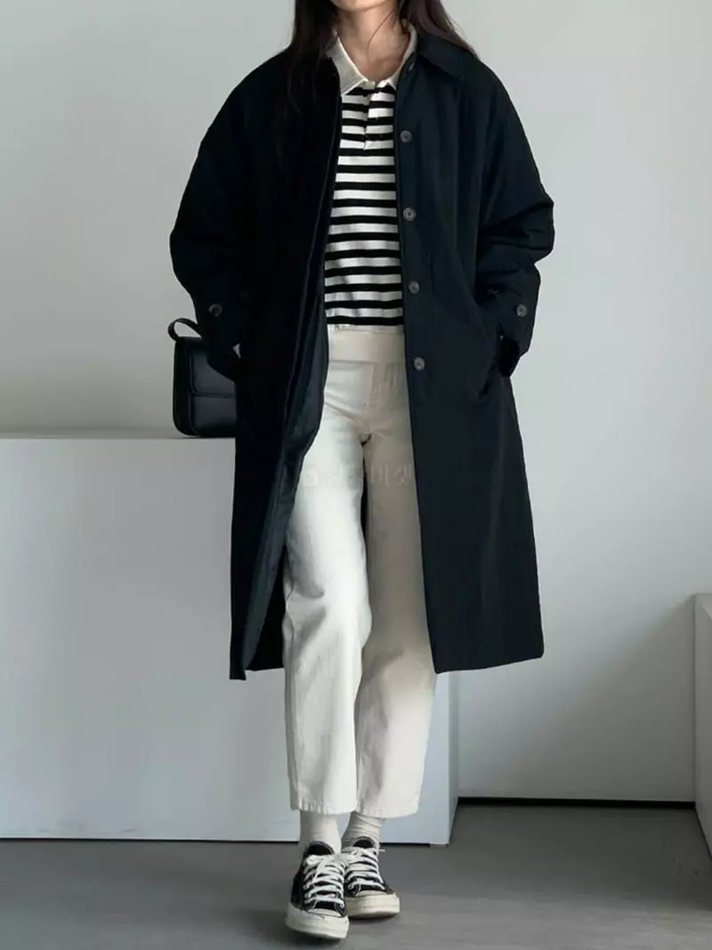Baribari - Korean Women Fashion - #restrostyle - Padding Trench - 5