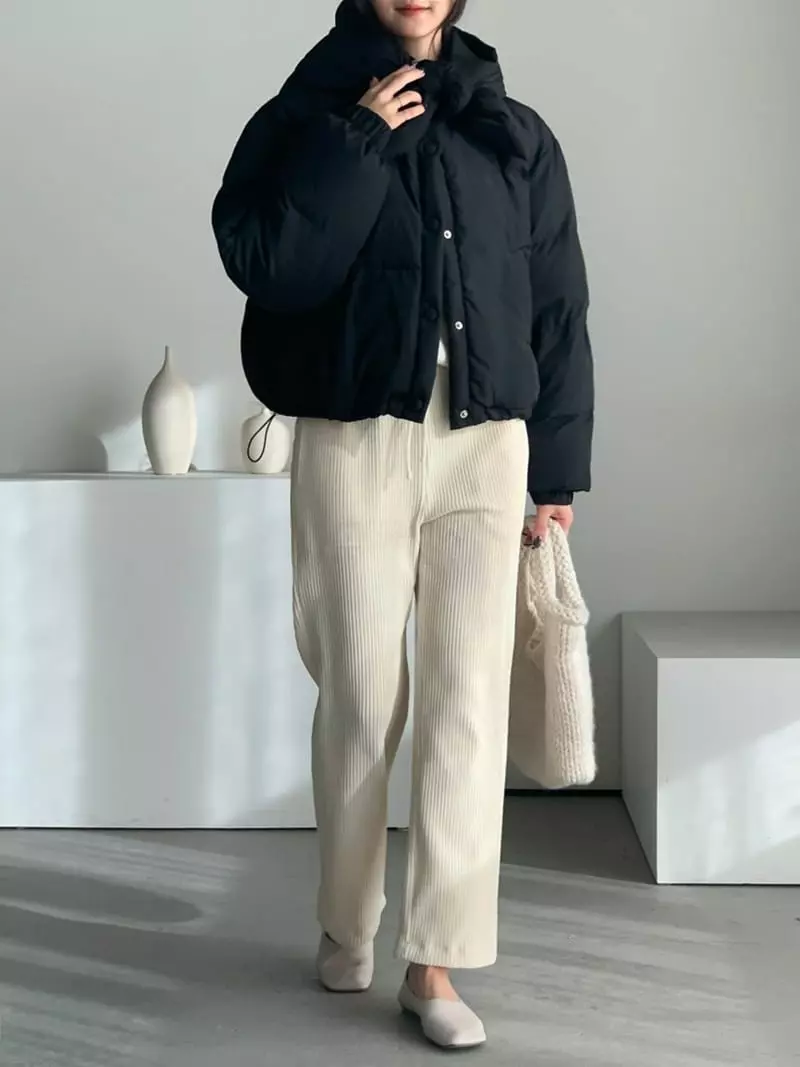 Baribari - Korean Women Fashion - #restrostyle - Rib Tape Pants - 5