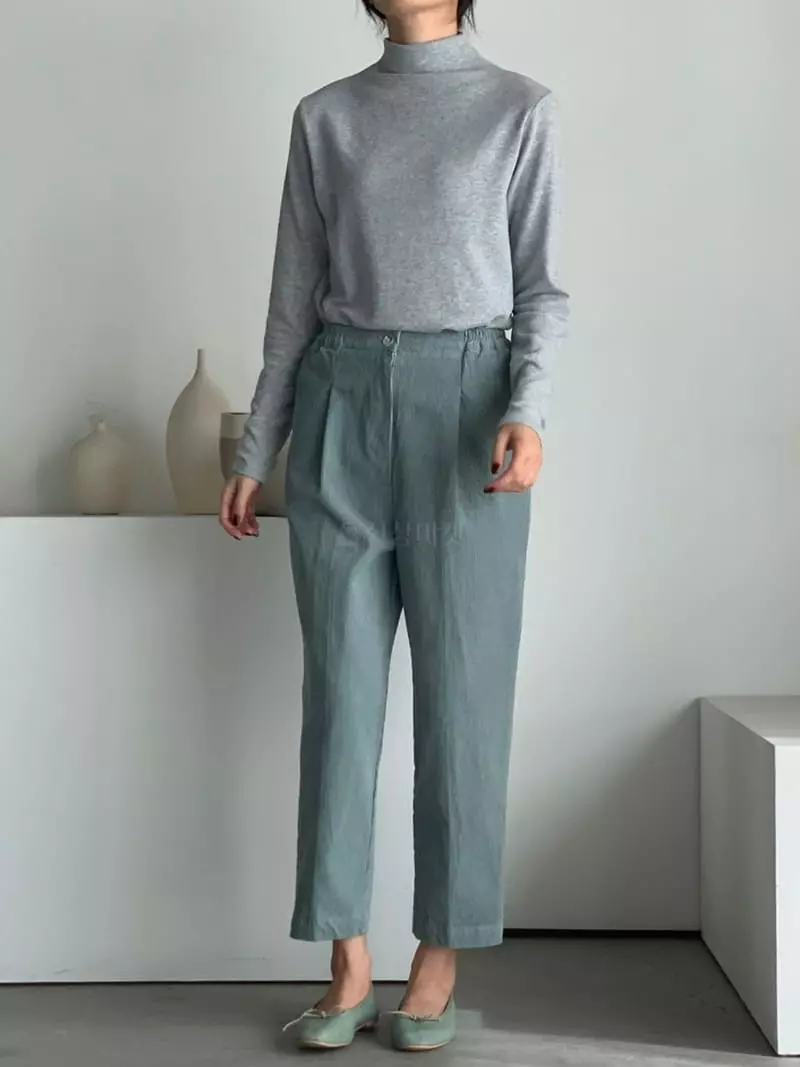 Baribari - Korean Women Fashion - #pursuepretty - Rib Pocket Pants - 4
