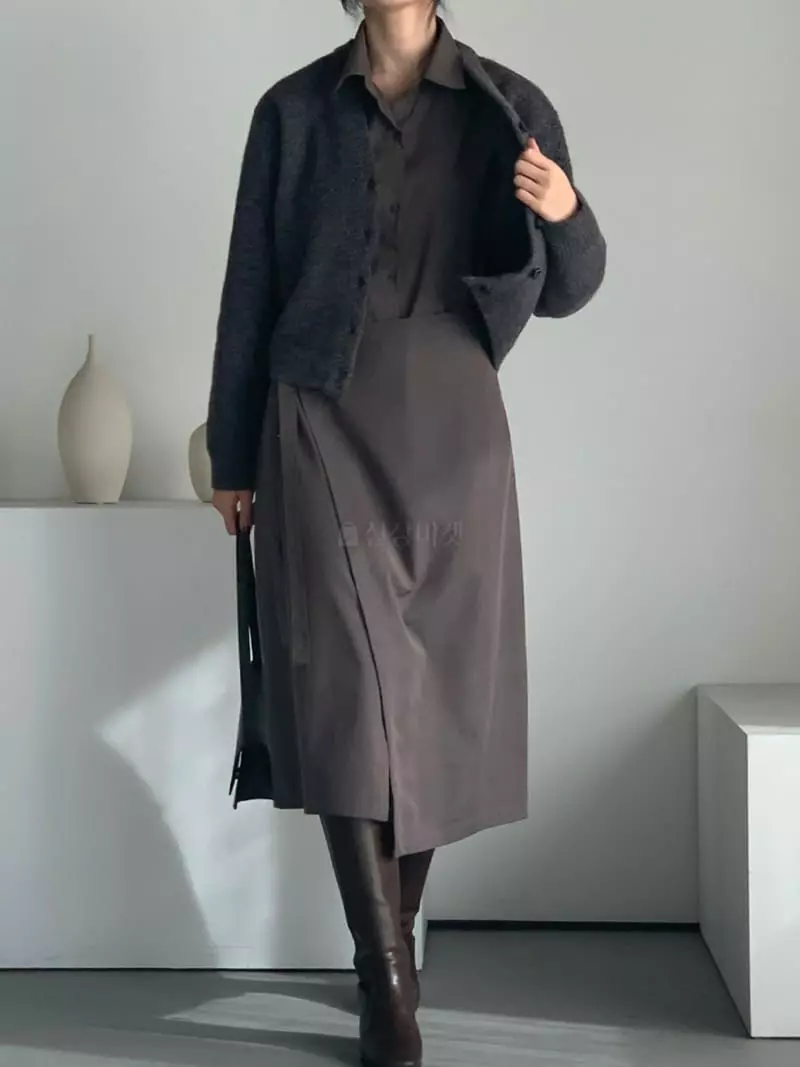 Baribari - Korean Women Fashion - #romanticstyle - Heavy Top V Cardigan - 10