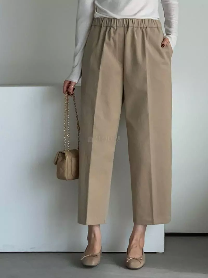 Baribari - Korean Women Fashion - #romanticstyle - Peach Banding Pants - 9