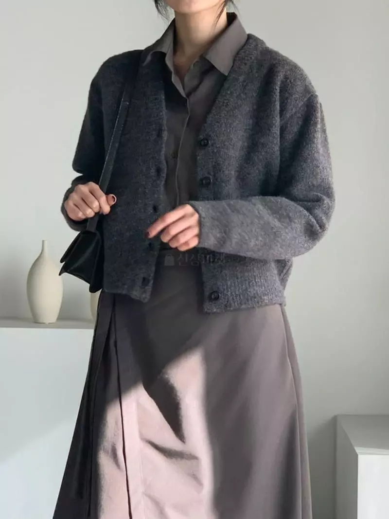 Baribari - Korean Women Fashion - #shopsmall - Heavy Top V Cardigan - 11