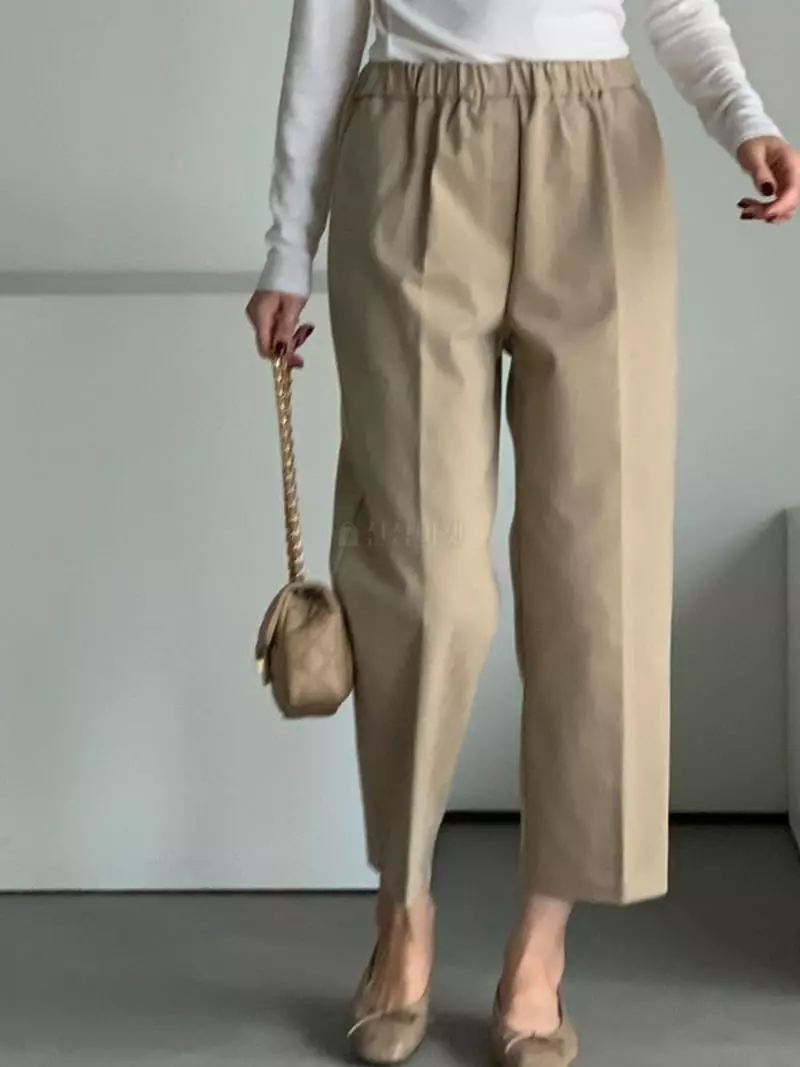 Baribari - Korean Women Fashion - #shopsmall - Peach Banding Pants - 10