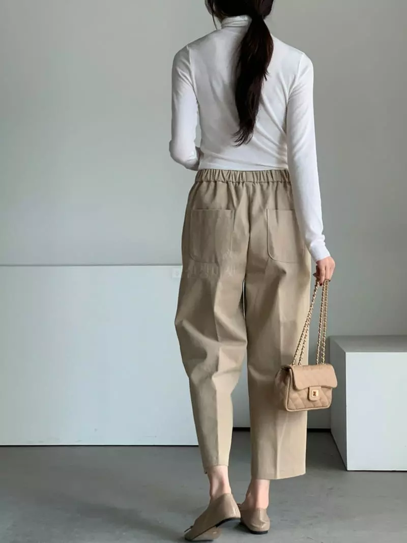 Baribari - Korean Women Fashion - #thatsdarling - Peach Banding Pants - 11