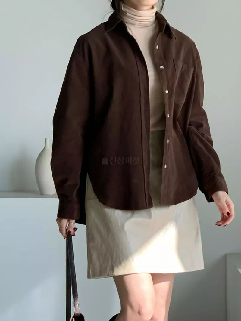 Baribari - Korean Women Fashion - #thelittlethings - Rib Washing Shirt - 5
