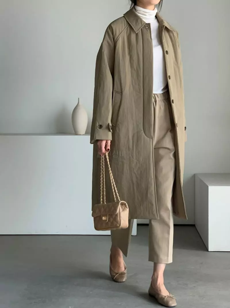 Baribari - Korean Women Fashion - #vintageinspired - Padding Trench - 2
