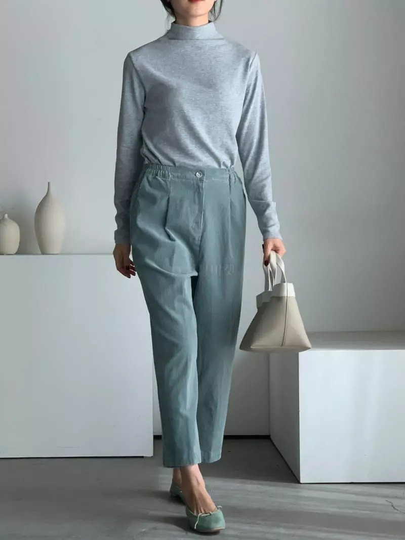 Baribari - Korean Women Fashion - #vintageinspired - Rib Pocket Pants