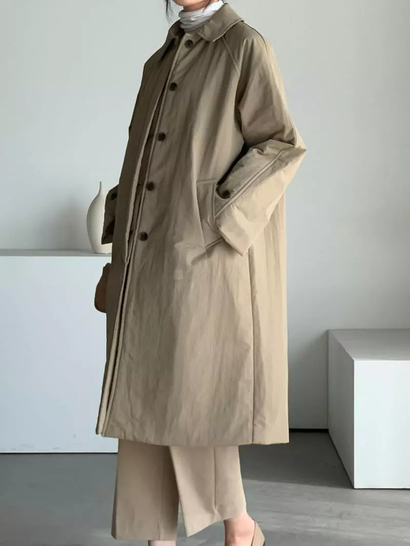 Baribari - Korean Women Fashion - #vintagekidsstyle - Padding Trench - 3