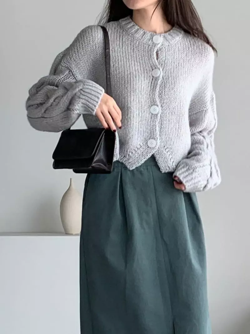 Baribari - Korean Women Fashion - #vintagekidsstyle - Molly Knit Cardigan - 9