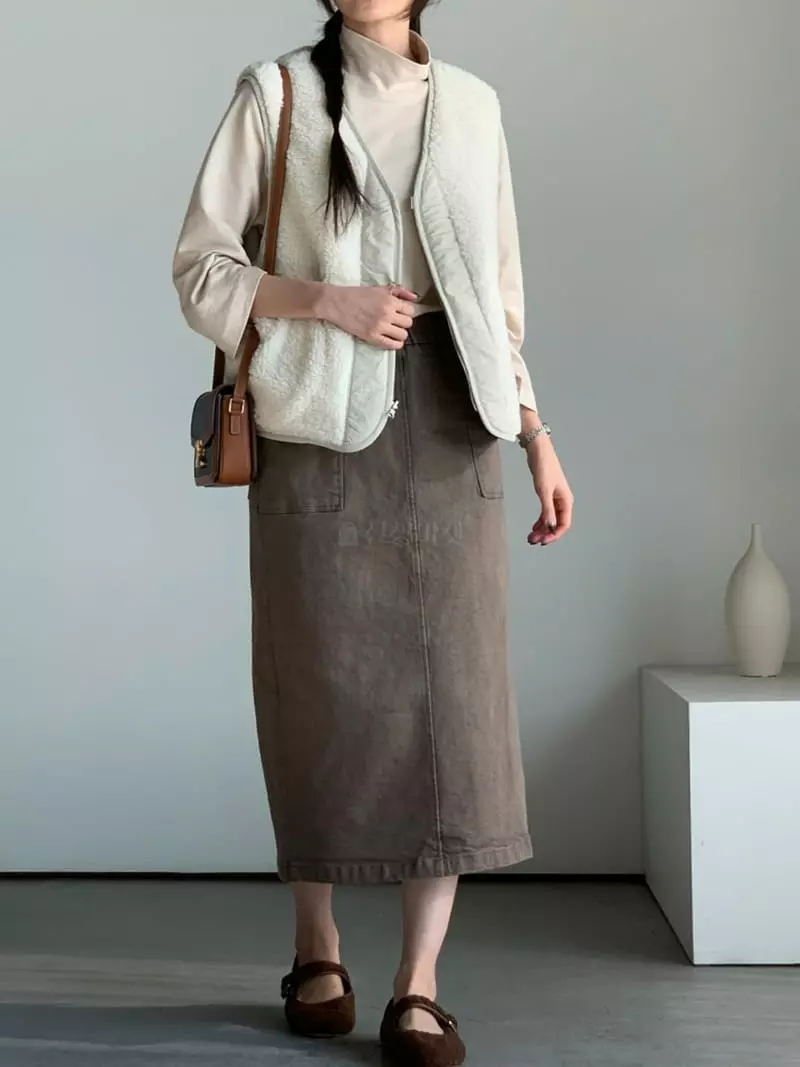 Baribari - Korean Women Fashion - #vintagekidsstyle - Reversible Vest - 7