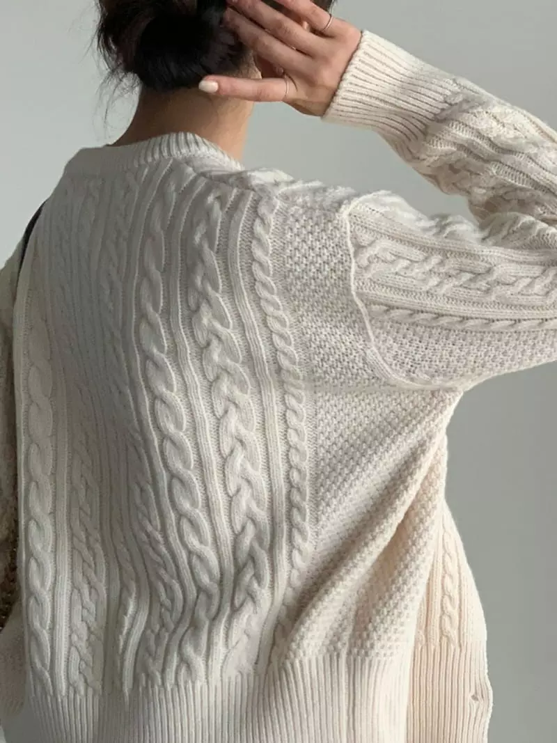 Baribari - Korean Women Fashion - #vintageinspired - Twist Cardigan - 4
