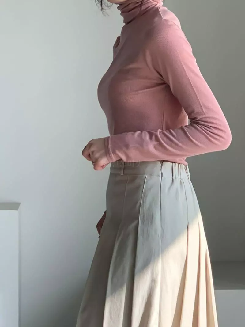 Baribari - Korean Women Fashion - #womensfashion - Cutting Turtleneck Tee - 3