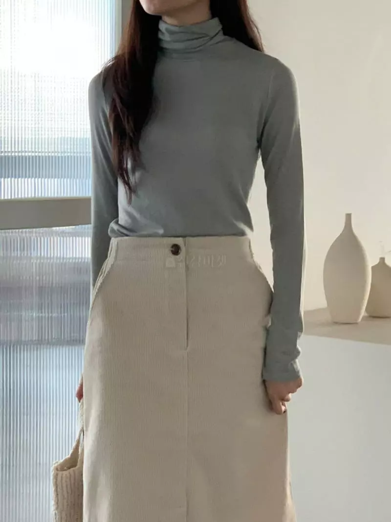 Baribari - Korean Women Fashion - #womensfashion - Cutting Turtleneck Tee - 9