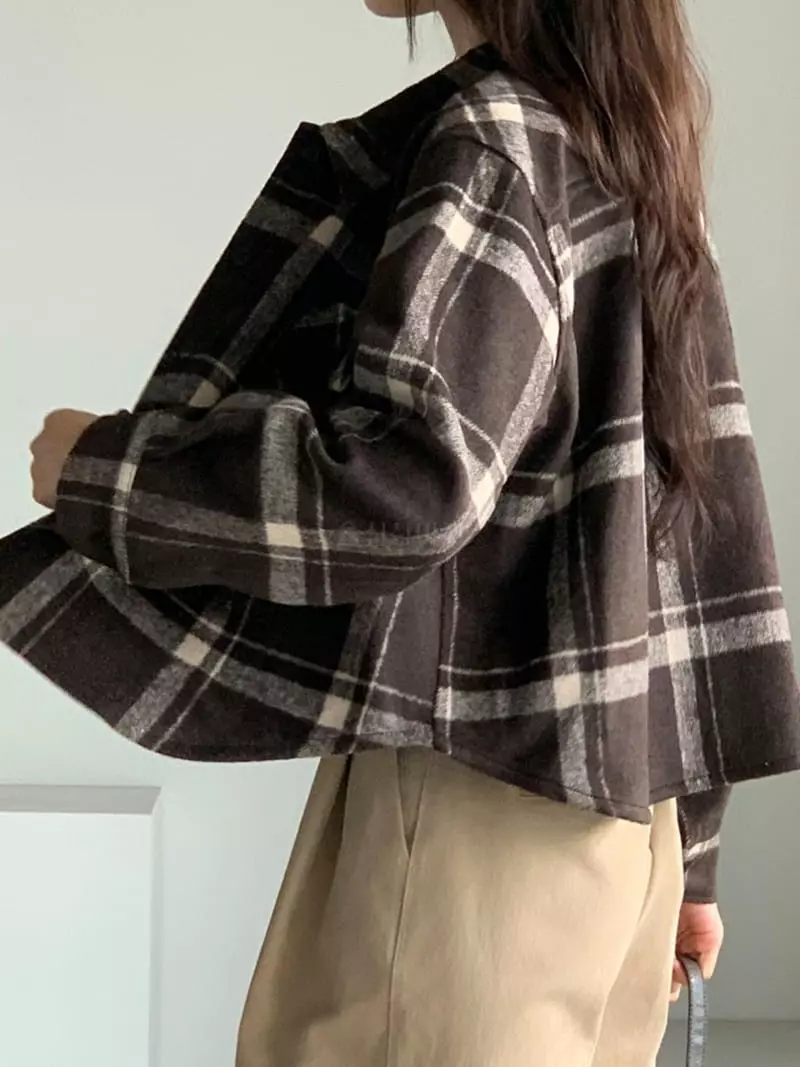 Baribari - Korean Women Fashion - #womensfashion - Check Shirt - 7