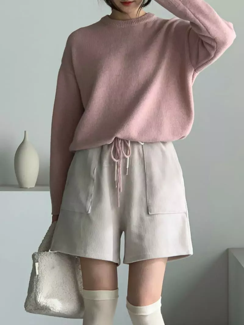 Baribari - Korean Women Fashion - #womensfashion - String Knit Tee - 5