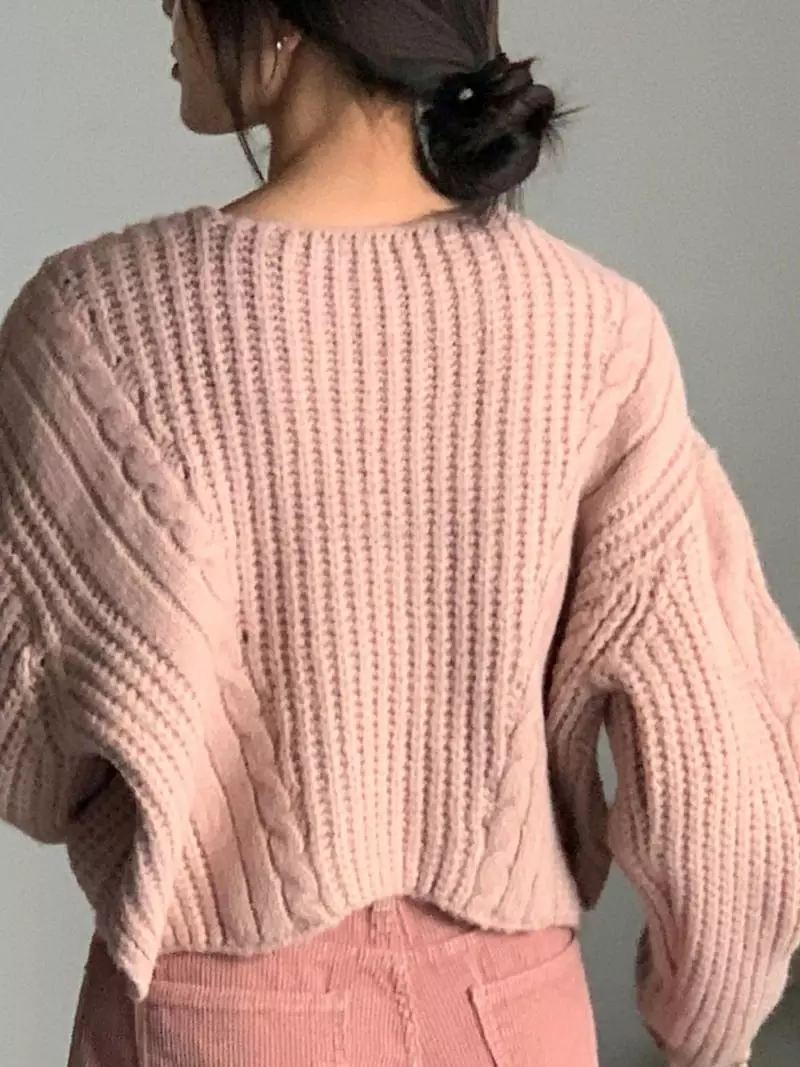 Baribari - Korean Women Fashion - #womensfashion - Sca V Knit Tee - 12