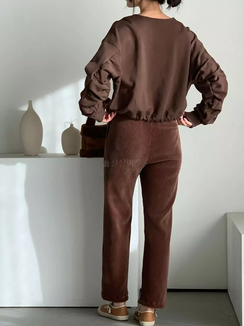 Baribari - Korean Women Fashion - #womensfashion - Shirring Sweatshirt
