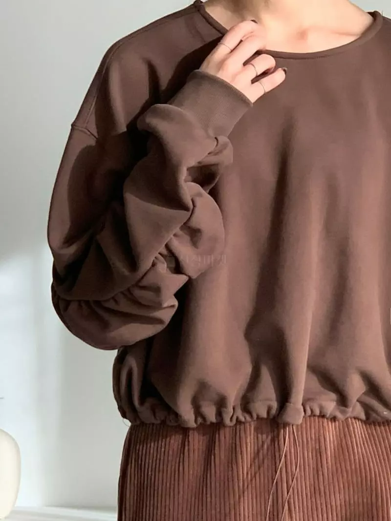 Baribari - Korean Women Fashion - #womensfashion - Shirring Sweatshirt - 3