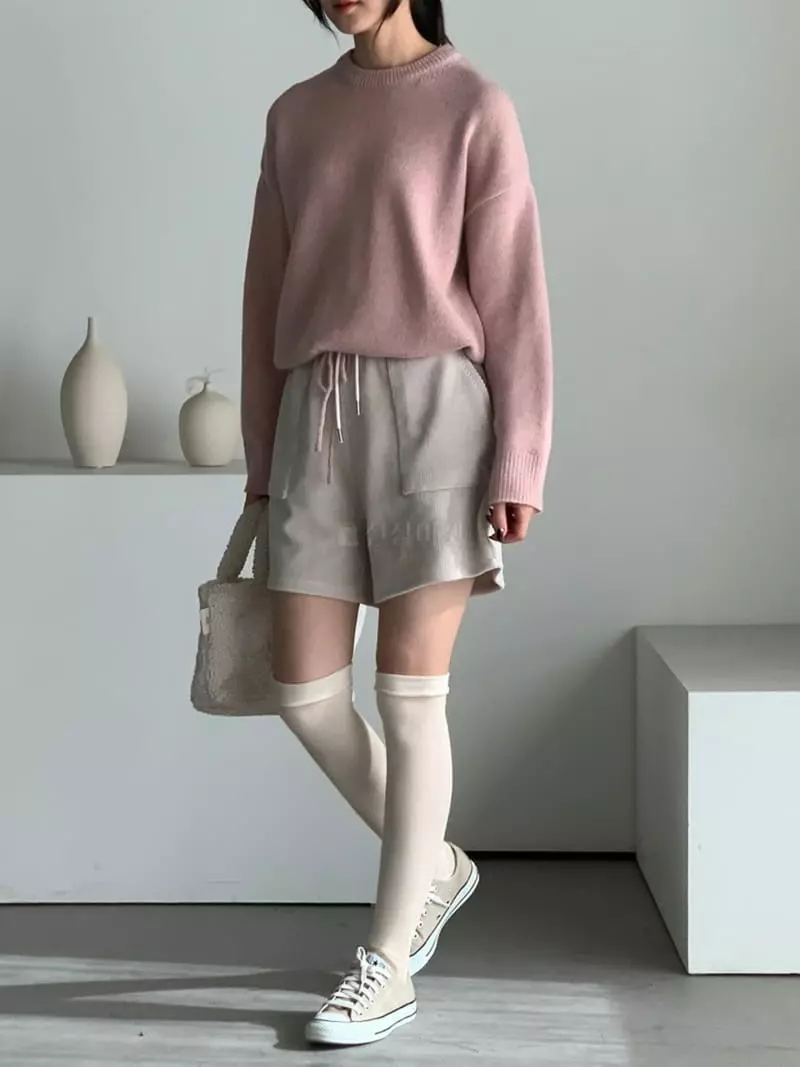 Baribari - Korean Women Fashion - #womensfashion - Mini RIb Pants - 2