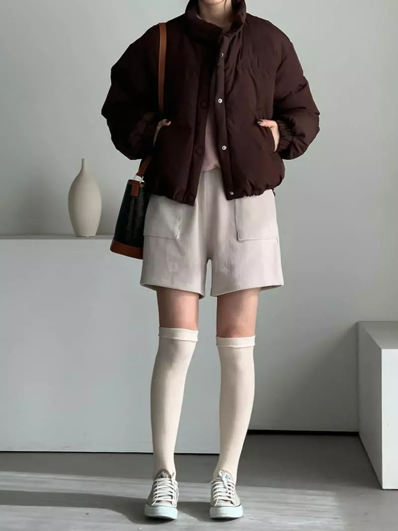 Baribari - Korean Women Fashion - #momslook - Mini RIb Pants - 4