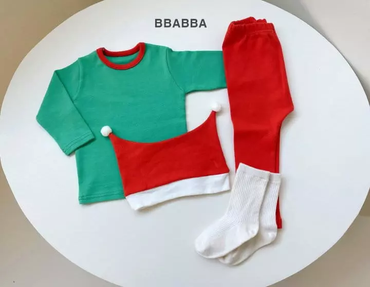 Bbabba - Korean Baby Fashion - #babyboutiqueclothing - Chirstmas Top Bottom Set - 2