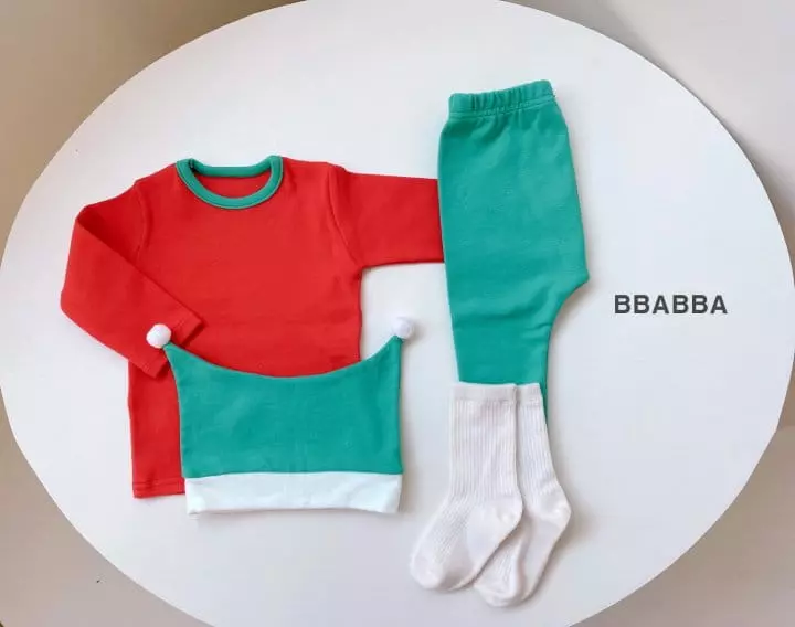 Bbabba - Korean Baby Fashion - #babygirlfashion - Chirstmas Top Bottom Set - 6