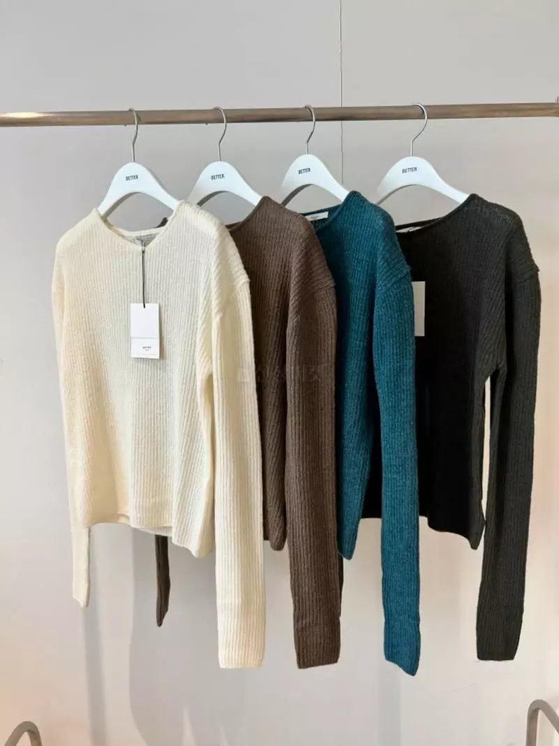 Better - Korean Women Fashion - #momslook - Mind Mohair Rib Knit Tee - 2
