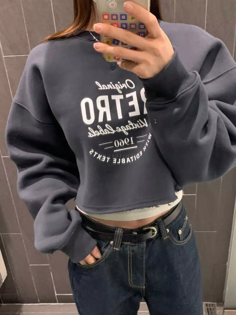 Better - Korean Women Fashion - #momslook - Retro Fleece Sweatshirt - 2