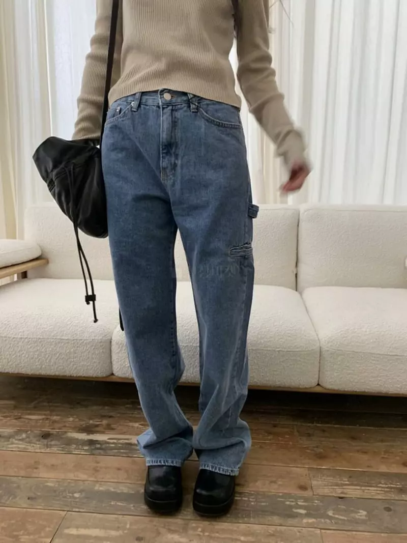 Better - Korean Women Fashion - #womensfashion - Pocket Fleece Jeans - 7