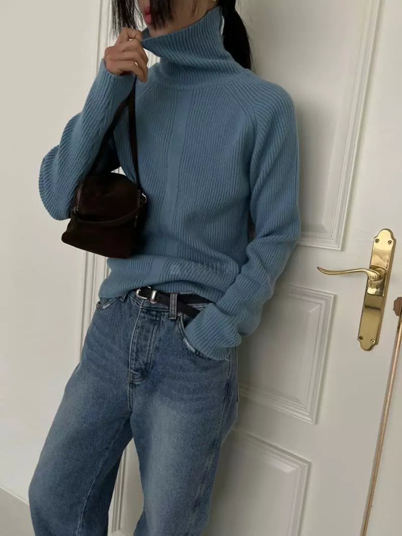 Better - Korean Women Fashion - #womensfashion - Saddle Turtleneck Knit Tee - 5