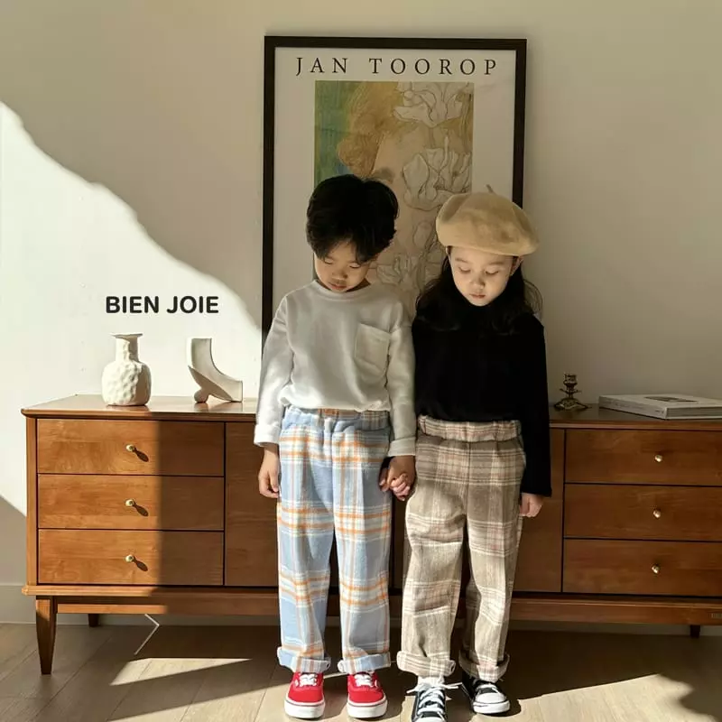 Bien Joie - Korean Children Fashion - #kidsshorts - Lowen Check Pants - 12