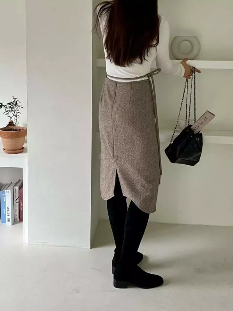 Binus - Korean Women Fashion - #momslook - Wave Skirt - 3