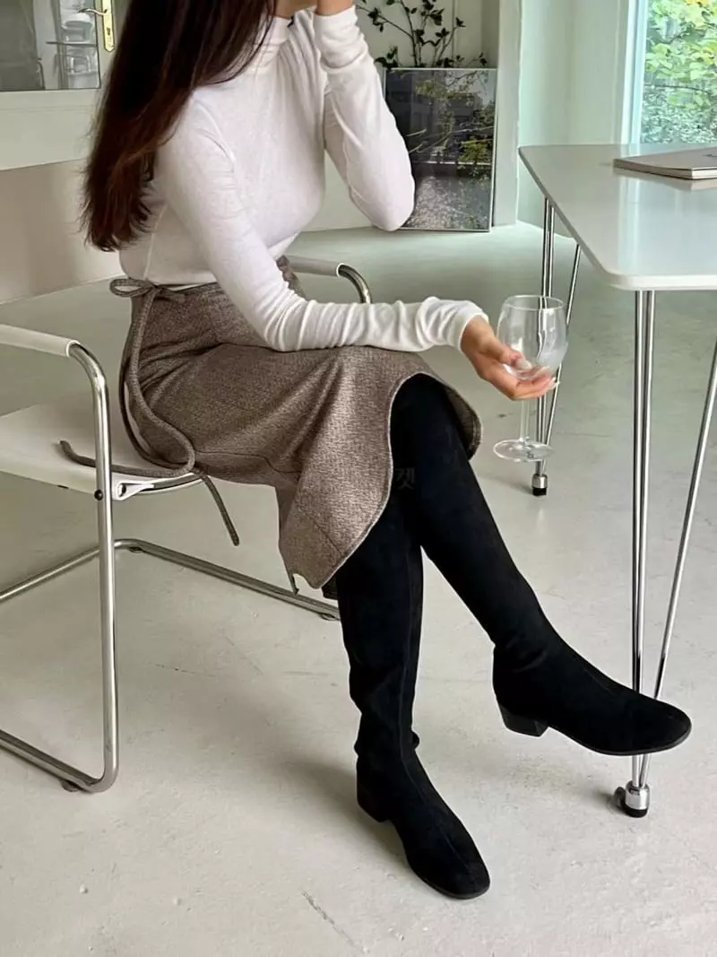 Binus - Korean Women Fashion - #momslook - Wave Skirt - 5