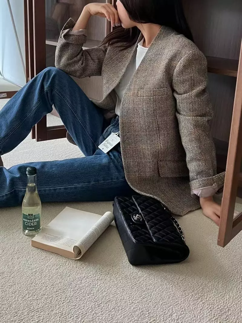 Binus - Korean Women Fashion - #momslook - No Collar Jacket - 5