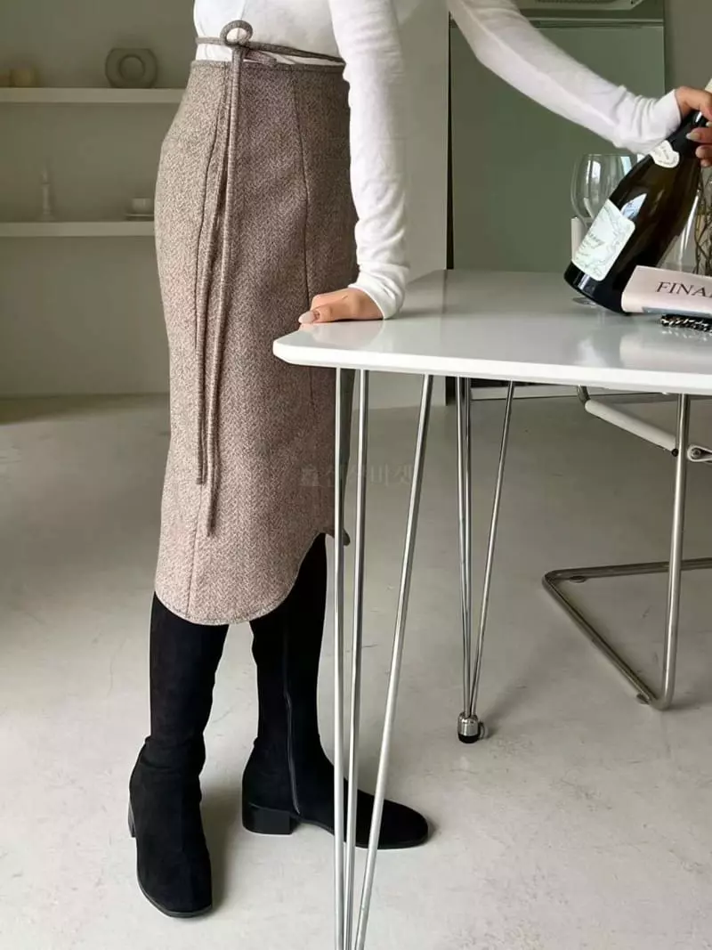 Binus - Korean Women Fashion - #momslook - Wave Skirt - 4