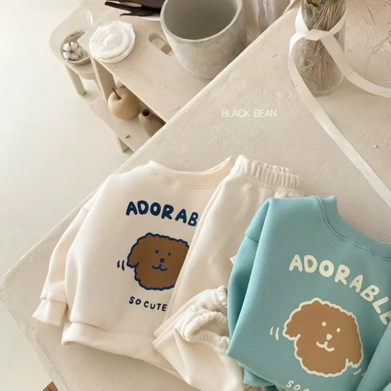 Black Bean - Korean Baby Fashion - #onlinebabyboutique - Ggomi Fleece Bebe Set - 3