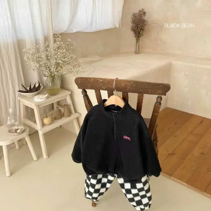 Black Bean - Korean Children Fashion - #childofig - Off Fleecr Top Bottom Set - 3