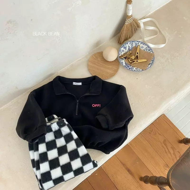Black Bean - Korean Children Fashion - #childofig - Off Fleecr Top Bottom Set - 4